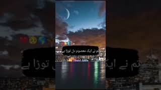 Tumne eik masoom Dil toda Hai😢💔🖤🔓 UrduPOETRY UbaidEdits grow youtube viral youtubeteam [upl. by Lotsirb126]