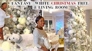 NEW  WINTER WONDERLAND LIVING ROOM amp CHRISTMAS TREE  DECORATE WITH ME  HOW TO DECORATE [upl. by Glassman630]