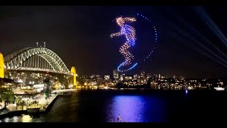 Elevate Sydney drones show 2022 Part 1 \ 500 choreographed drones Sydney sky show [upl. by Ihana]