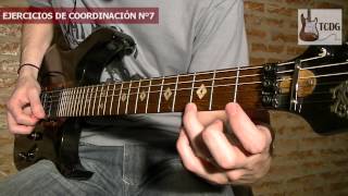 Ejercicios para guitarra eléctrica Coordinación dedos 1 2 y 3 mano izquierda  Tutorial TCDG [upl. by Adorl]