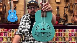 Beltona Concert and Tenor Resonator Ukuleles Blues Strum Comparison [upl. by Esilrac]