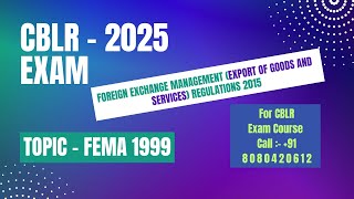 Lecture 13 I Foreign Exchange Management Export of Goods and Services Regulations 2015 [upl. by Ahsar]