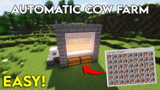 Easiest Minecraft Automatic Cow Farm 121 Java amp Bedrock [upl. by Berghoff]