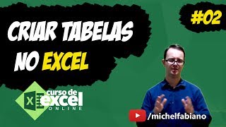 Microsoft Excel  Como Mexer com Excel  Criando Tabelas e Planilhas 02 [upl. by Akerdnahs]