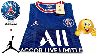 PSG x JORDAN jersey HOME kit 2122 DriFit ADV unboxing amp review  ASMR [upl. by Reisfield256]