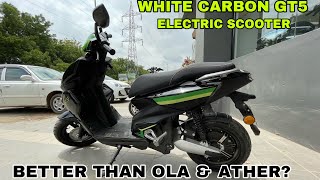 White Carbon GT5 Electric Scooter Review  Better Than Ola Electric Scooter  White Carbon GT5 Price [upl. by Farny577]