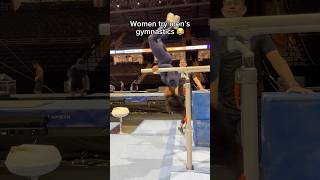 Female gymnasts try parallel bars 😳gymnast gymnastics olympics gymnasts gym fail fails d1 [upl. by Yenar]