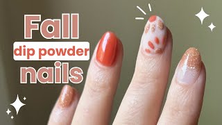 Fall Dip Powder Nail Art Design [upl. by Ynamreg]