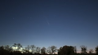 Comet C2023 A3 Tsuchinshan–ATLAS setting in the west [upl. by Elodia674]