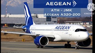 Flight report  Athens ATH to Mykonos JMK Aegean A320200  Economy Class [upl. by Aratal73]