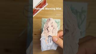 Pantone Morning Mist pantonechallenge pantone journaling collage scrapbooking paperasmr [upl. by Haldane]