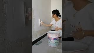 How to Prepare Tiles Wall ​ Wall paint​ Fast amp Beauty part 6216 [upl. by Rayle]