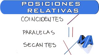 Posiciones relativas de dos rectas  Coincidentes Paralelas o Secantes [upl. by Perce]