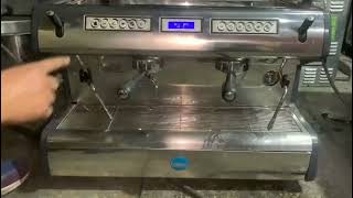 Carimali double group coffee machine steel body operating video bar latteart cappuccino espresso [upl. by Dicks]