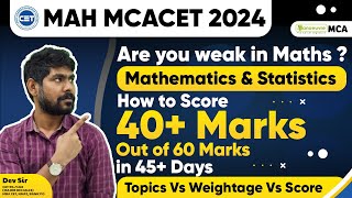 MAH MCA CET 2024  Are You Weak In MathsQuant  How to Score 40 Marks In Quant in Just 45 Days [upl. by Ardnuaet]