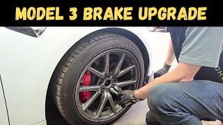 Fitting M3P Calipers amp Discs on a Tesla Model 3 Long Range Brake Upgrade [upl. by Tibbs]