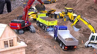 RC Construction Site lots of Trucks Excavators Dump Trucks Part 12 ModellHobbySpiel Leipzig 2023 [upl. by Chavey394]