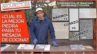 Mármol granito o cuarzo ¿Cuál es el material adecuado para tu cocina 🥇💎 Comparativa [upl. by Ahsino144]