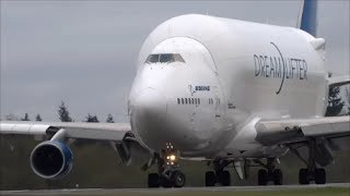 3 Boeing Dreamlifter 747LCF TakeOffs in 6 Minutes [upl. by Natividad]