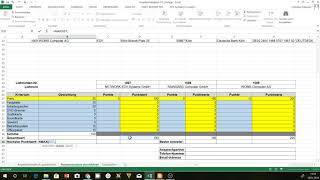 Nutzwertanalyse in Excel mit SVERWEIS WVERWEIS verschachtelter WENN Funktion MAX und SUMME [upl. by Ydieh720]