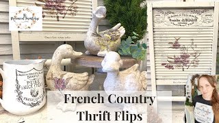 DIY French Country Thrift Flips using IOD  Spring Decor  High End Budget Friendly  Cottage [upl. by Amadas]