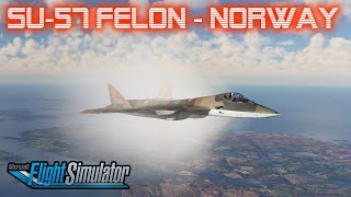 Su57 Felon Test Flight Norway Bergen to Kristiansund Airport in MSFS2020 [upl. by Annaerb]