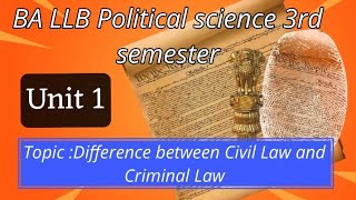 Difference Between Civil Law and Criminal Law  General classification Of law  BA LLB 3rd Semester [upl. by Wit]