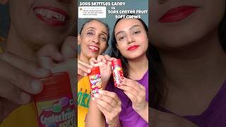 shorts 50rs Centerfruit Soft Chews vs 50rs Skittles Candyকোনটা best🤯viral shortsfeed 100k [upl. by Adnohsat]