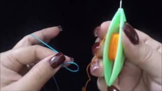 Frivolite Tatting lesson 163  Add thread and hide tail  Añadir hilo y esconder cabo [upl. by Brunk]