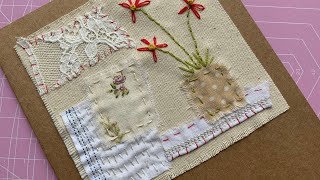 Slow stitch tutorial beginner project no 1 slowstitch tutorial slowstitching handembroidery [upl. by Anabal538]