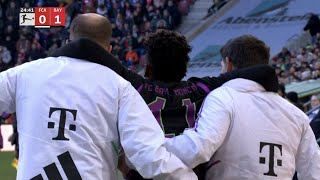 Coman knee INJURY Vs Augsburg [upl. by Eelrebmik790]