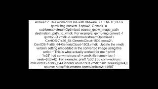 Convert qcow2 to vmdk and make it ESXi 6 0 Compatible [upl. by Reeher74]