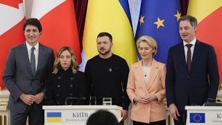 Westen bekundet erneut Solidarität mit der Ukraine [upl. by Ainoyek]