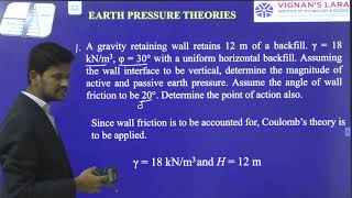 coulombs Earth Pressure theory Problems [upl. by Phineas]