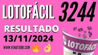 🍀 Resultado Lotofácil 3244 [upl. by Noiramaj]