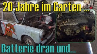 Trabant 601 GartenFund Erster Start nach 20 Jahren  Motor kaputt  Überraschendes Ergebnis OHA [upl. by Nivak678]