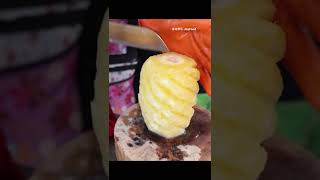 한통에 1500원 파인애플 천국 태국 할머니 파인애플 자르기 shorts  Pineapple Cutting Master  Thai Street Food [upl. by Eitsrik807]