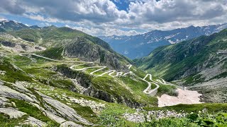 Giro in moto in Svizzera sul Passo del SGottardo attraverso l’antica strada Tremola VIDEO INTEGRALE [upl. by Adnuhsat327]