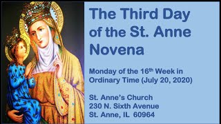 The 3rd Day of the St Anne Novena July 20 2020 held at the National Shrine  St Anne IL [upl. by Noet]