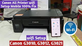 How to setup mobile wifi on canon G3010 printer  Canon G3010 wifi setup [upl. by Ahsataj]