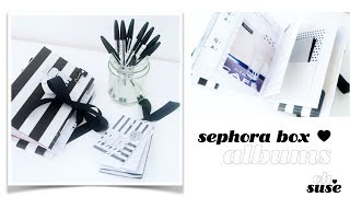 Sephora box mini album  Mini amp tag scrapbooks [upl. by Ruscher]