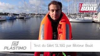 Plastimo  Test du Gilet de sauvetage SL 180 par Moteur Boat [upl. by Asilanna]