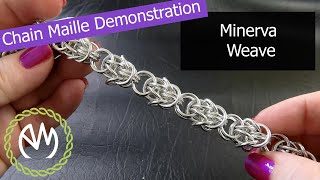 Chain Maille Weave Demonstration  Minerva Weave [upl. by Wj]