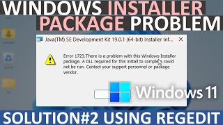 How To Fix Windows Installer Package Problem msi issue in Windows  Using Registry Editor RegEdit [upl. by Llemrej59]