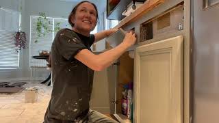 Updating kitchen cabinets using Valspar cabinet and furniture paint valspar [upl. by Nomyaw]