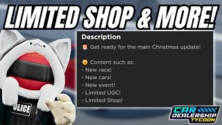 🔥LIMITED SHOP LIMITED UGC amp MORE in Car Dealership Tycoon WEEK 2 cardealershiptycoon [upl. by Atikaj]