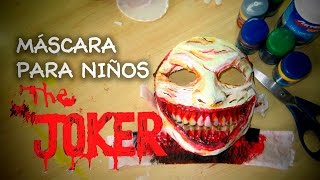 DIY COMO HACER UNA MÁSCARA DEL JOKER PARA NIÑOS  DISFRAZ DE HALLOWEEN [upl. by Ttenaej]