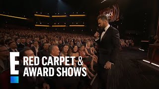 Peoples Choice Awards 2017 host Joel McHale tries to bribe Tom Hanks  E Peoples Choice Awards [upl. by Ochs]