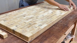 Unique Idea For Recycling Pallet Wood  How To Arrange Pieces Of Wood Into A Beautiful Dining Table [upl. by Iyre309]