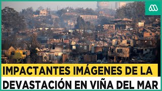 Impactantes imágenes aéreas del gigantesco incendio en Viña del Mar [upl. by Flieger621]